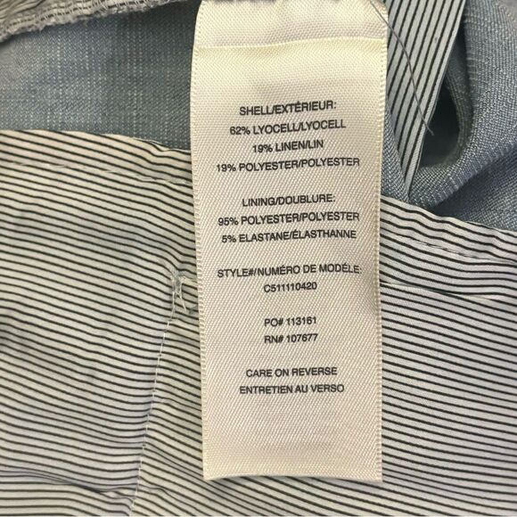 Alice + Olivia Women’s Chambray Pompey Gaucho Linen Blend Relax Loose Long Pants - Picture 7 of 8